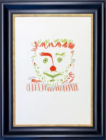 Litografia Picasso - Pablo Picasso(1881–1973) – Clown – Color lithograph on Arches paper – 1968
