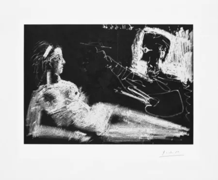 Água-Forte E Água-Tinta Picasso - Peintre et modèle au bandeau