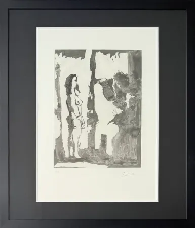 Água-Forte E Água-Tinta Picasso - Peintre et modèle aux cheveux longs