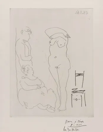 Gravura Picasso - Personnages et Nu 
