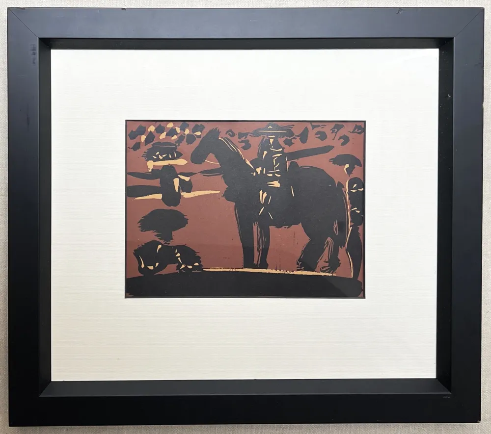 Linogravura Picasso - PICADOR À CHEVAL. linogravure (1959-1962)