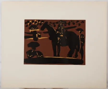 Linogravura Picasso - Picador entrant dans l'arène