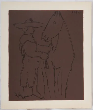 Linogravura Picasso - Picador et cheval