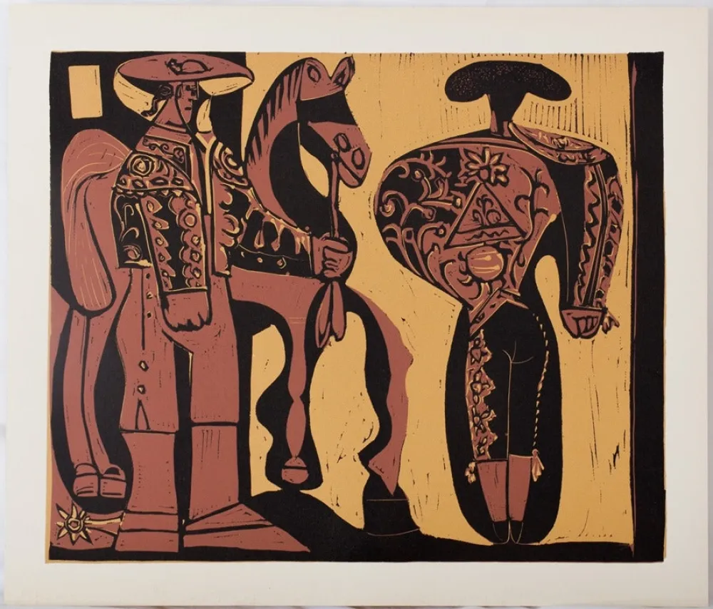 Linogravura Picasso - Picador et Torero
