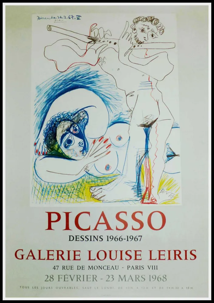 Cartaz Picasso - PICASSO, DESSINS 1966-1967 GALERIE LEIRIS 1968