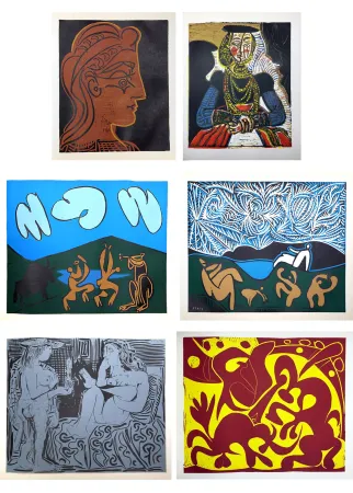 Livro Ilustrado Picasso - PICASSO LINOGRAVURES (Picasso Linocuts). Cercle d'Art, Paris 1962