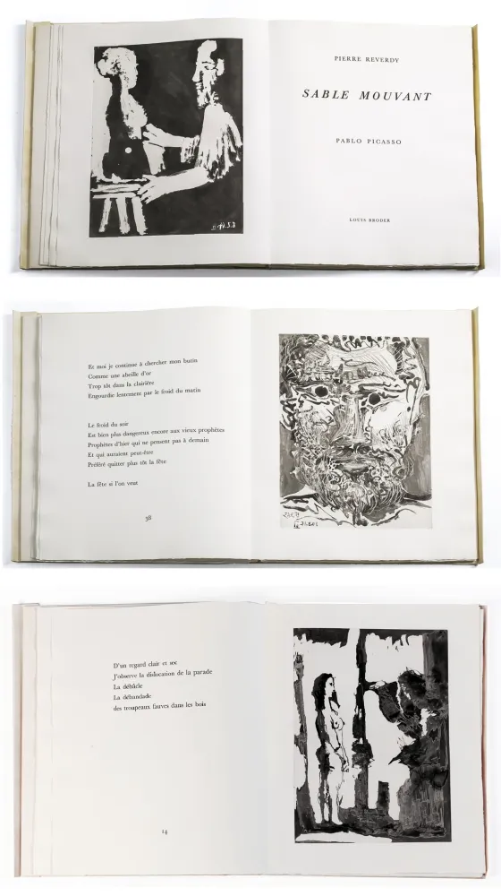 Livro Ilustrado Picasso - Pierre Reverdy. SABLE MOUVANT. 10 aquatintes originales (1966)