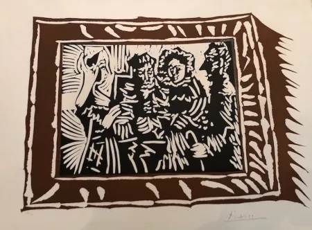 Linogravura Picasso - Portrai de famille ingresque IV