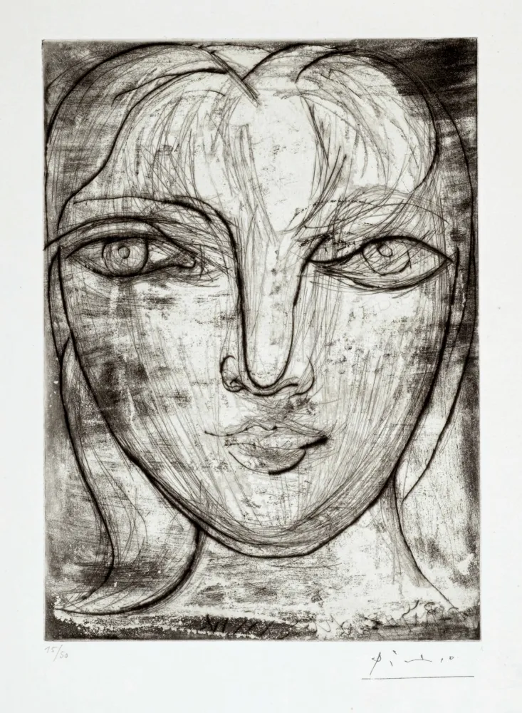 Gravura Picasso - Portrait de Marie-Thérèse de face
