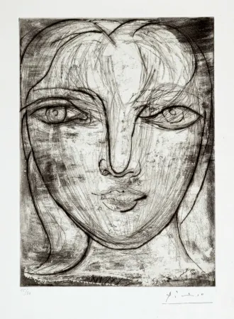 Gravura Picasso - Portrait de Marie-Thérèse de face