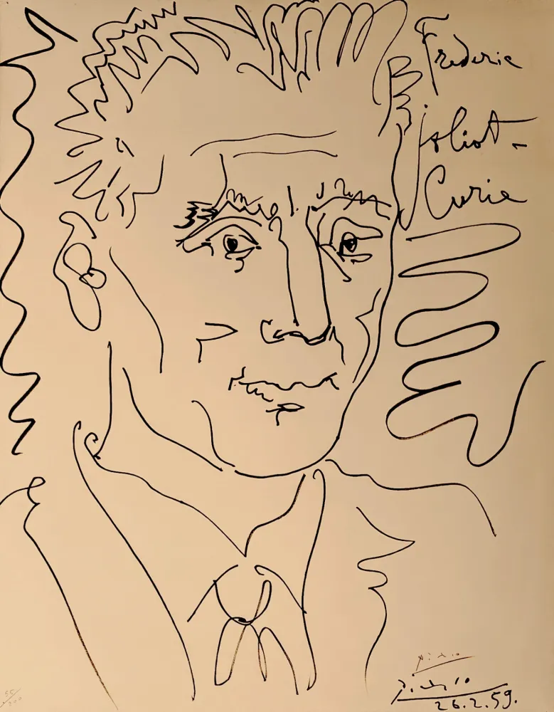 Litografia Picasso - Portrait of Frederic Joliot-Curie