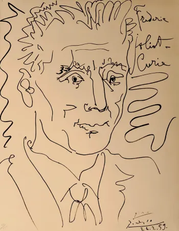 Litografia Picasso - Portrait of Frederic Joliot-Curie