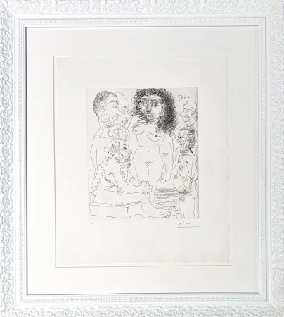 Gravura Picasso - Réflexion du vieux peintre sur la femme