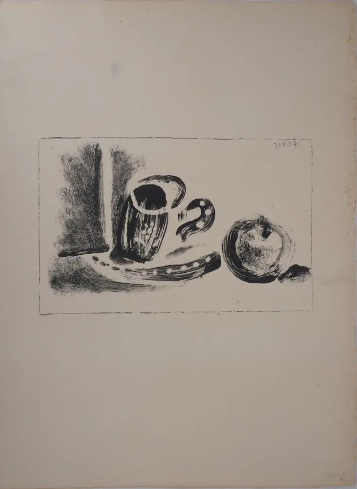 Litografia Picasso - Tasse et pomme