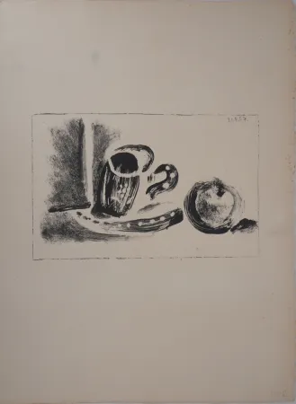 Litografia Picasso - Tasse et pomme