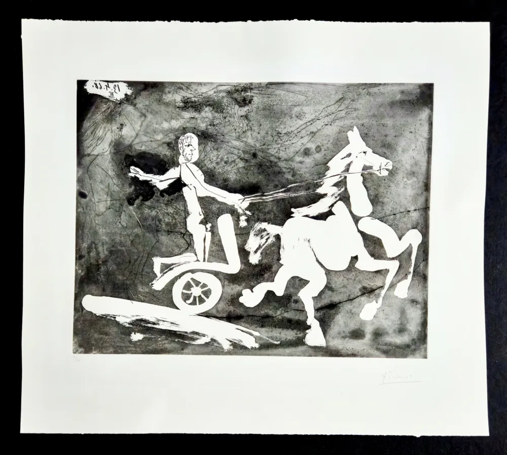 Gravura Picasso - Television: Course de chars à l'antique I 