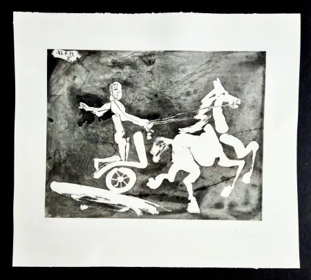 Gravura Picasso - Television: Course de chars à l'antique I 