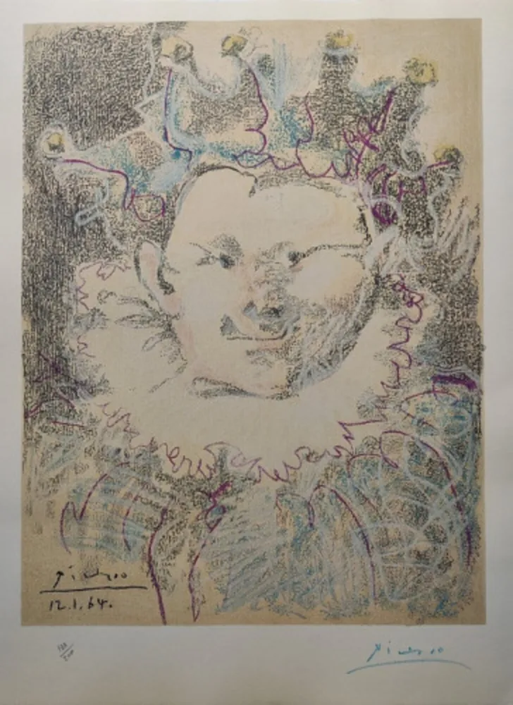 Litografia Picasso - Tête de Buffon (Arlequin)