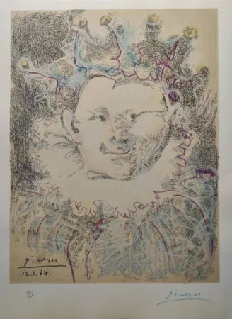 Litografia Picasso - Tête de Buffon (Arlequin)