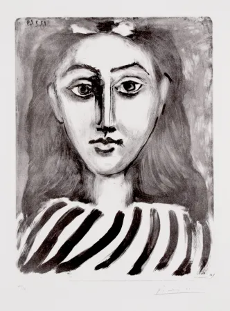 Litografia Picasso - Tête de jeune fille – Portrait de Françoise