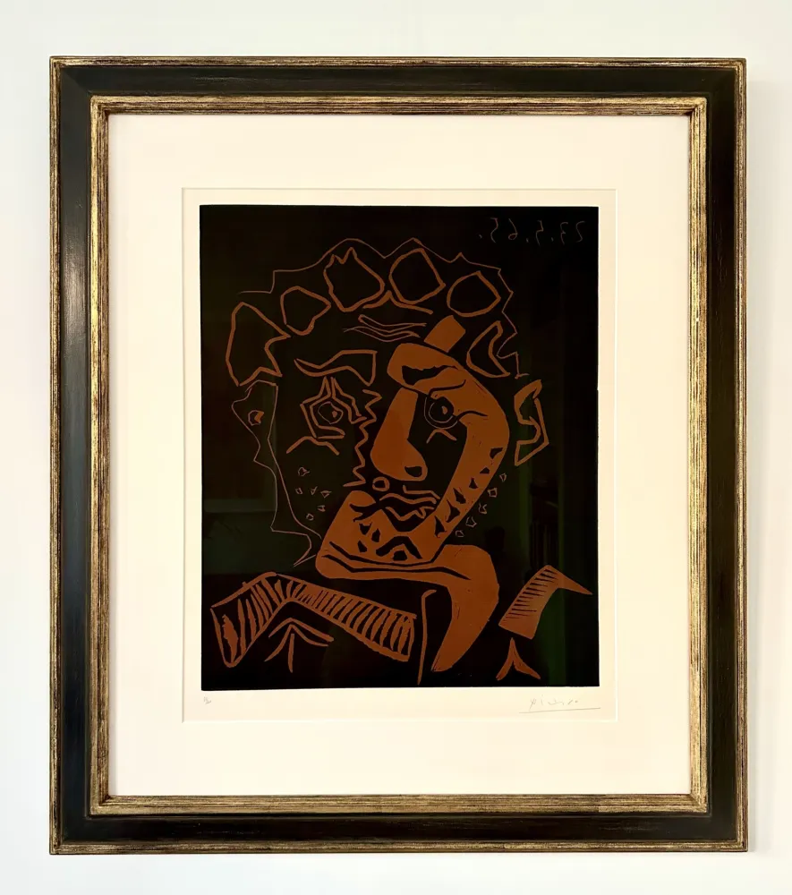 Linogravura Picasso - Tete d’Histrion