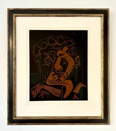Linogravura Picasso - Tete d’Histrion
