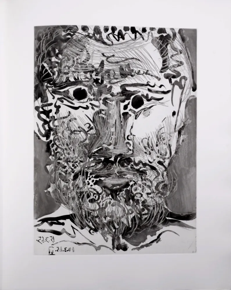 Água-Tinta Picasso - Tête d'homme barbu, 1966 - A fantastic original etching (Aquatint) by the Master!