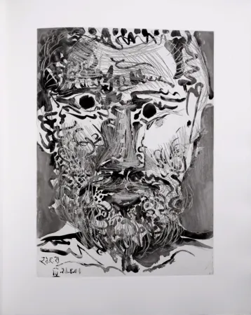 Água-Tinta Picasso - Tête d'homme barbu, 1966 - A fantastic original etching (Aquatint) by the Master!