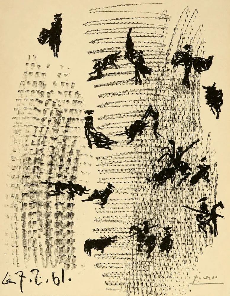 Litografia Picasso - Toros y toreros