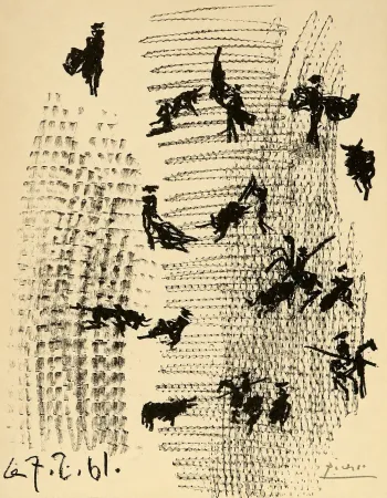 Litografia Picasso - Toros y toreros