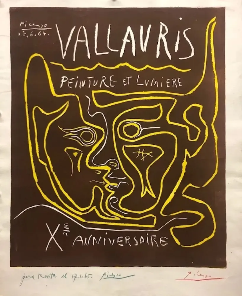 Linogravura Picasso - Vallauris, peinture et lumière X Anniversaire