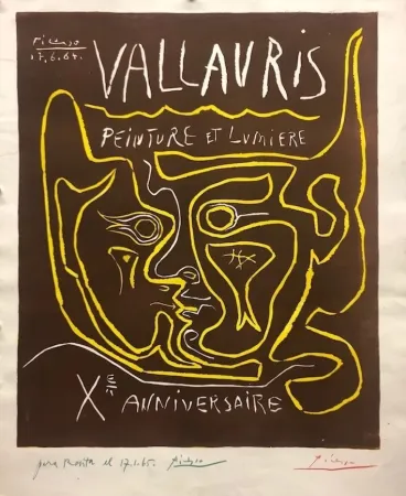 Linogravura Picasso - Vallauris, peinture et lumière X Anniversaire