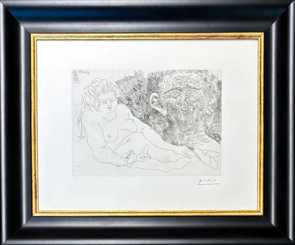 Gravura Picasso - VIEUX PEINTRE ET VIEUX MODELE
