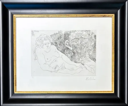 Gravura Picasso - VIEUX PEINTRE ET VIEUX MODELE