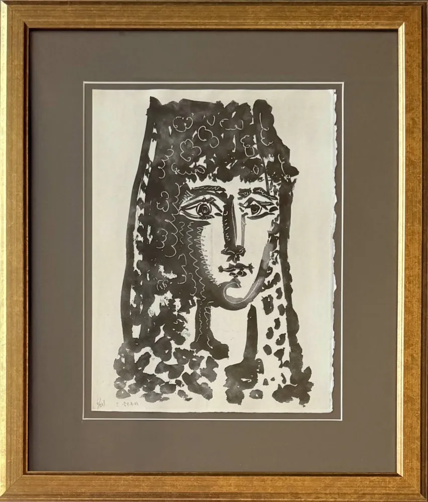 Água-Tinta Picasso - Woman Wearing a Mantilla