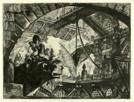 Gravura Piranesi - Prisoners on a Projecting Platform (No. 10 from 