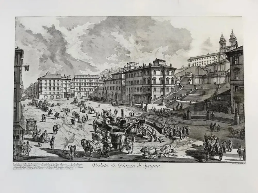 Água-Forte Piranesi - Veduta de la Piazza di Spagna