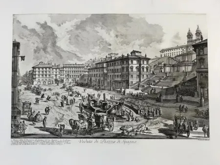 Água-Forte Piranesi - Veduta de la Piazza di Spagna
