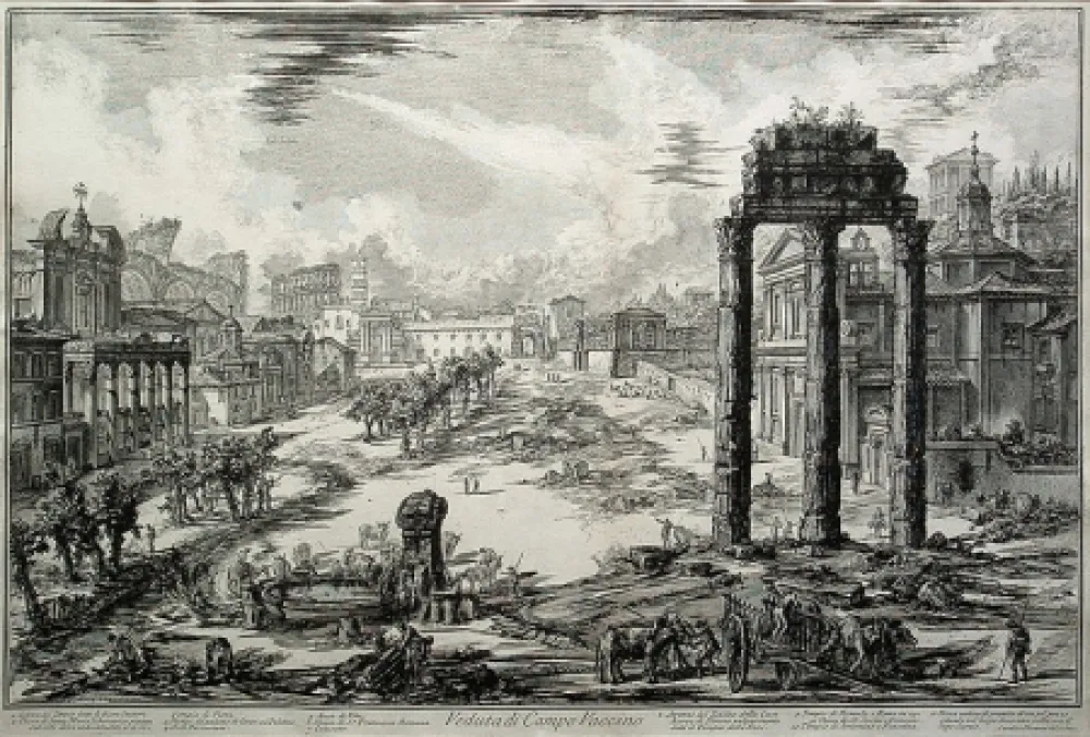 Gravura Piranesi - Veduta di Campo Vaccino 