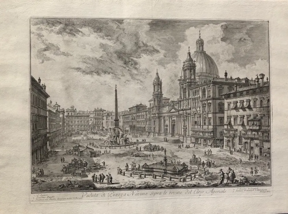 Água-Forte Piranesi - Veduta di Piazza Navona sopra le rovine del circo atonale
