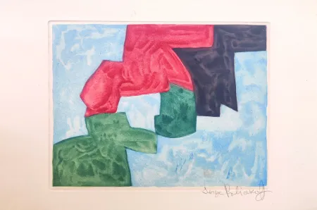 Água-Tinta Poliakoff - Composition Bleu, Noire, Rouge et Verte XVIII 