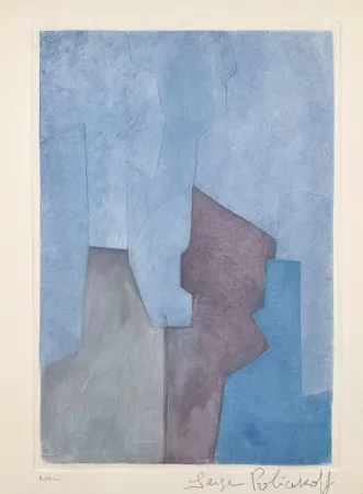 Água-Forte E Água-Tinta Poliakoff - Composition bleue XXIV 