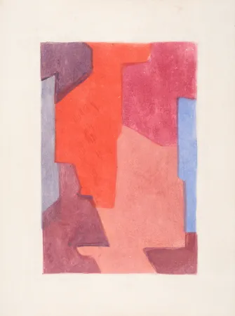 Água-Forte E Água-Tinta Poliakoff - Composition mauve bleue et rouge, Parménide, 1964 (#E)