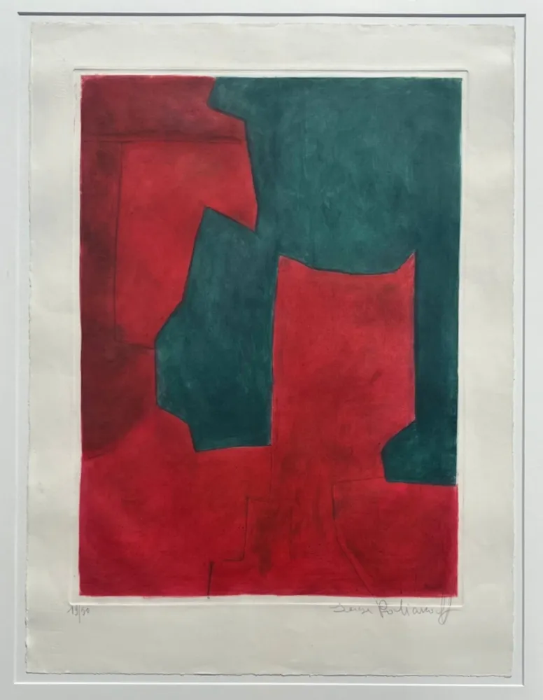 Gravura Poliakoff - Composition Rouge et Verte
