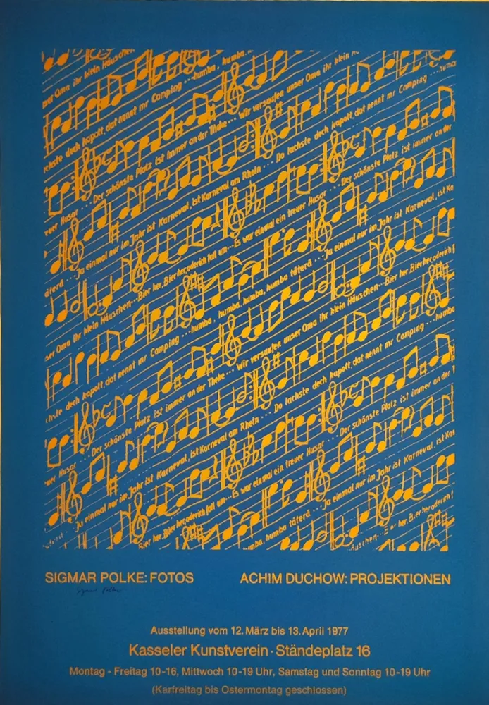 Serigrafia Polke - Ausstellungsplakat Kasseler Kunstverein, 1977.