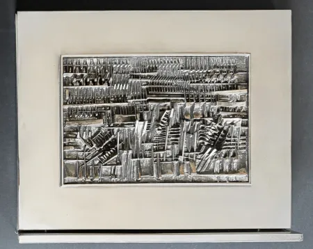 Sem Técnica Pomodoro - Arnaldo Pomodoro (1926 - 2025) - Bassorilievo - Silver sculpture with chrome-plated brass - 1973