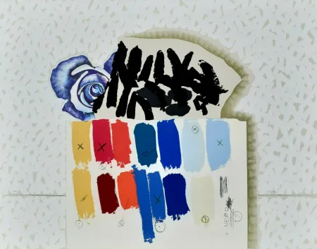 Litografia Pozzati - I campioni colorati