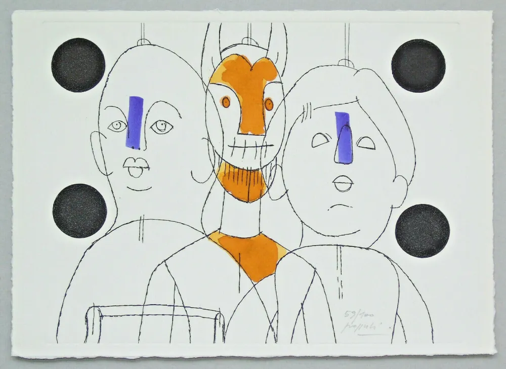 Gravura Pozzati - Il pittore è il burattinaio