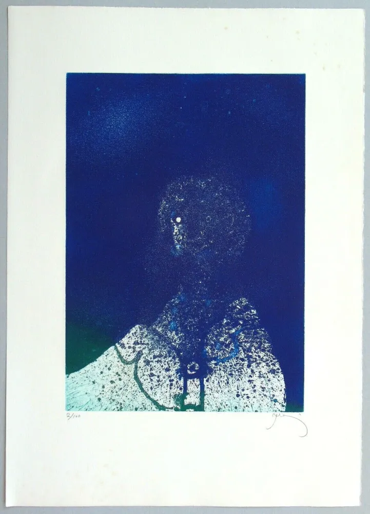 Litografia Prassinos - Hommage a Fellini