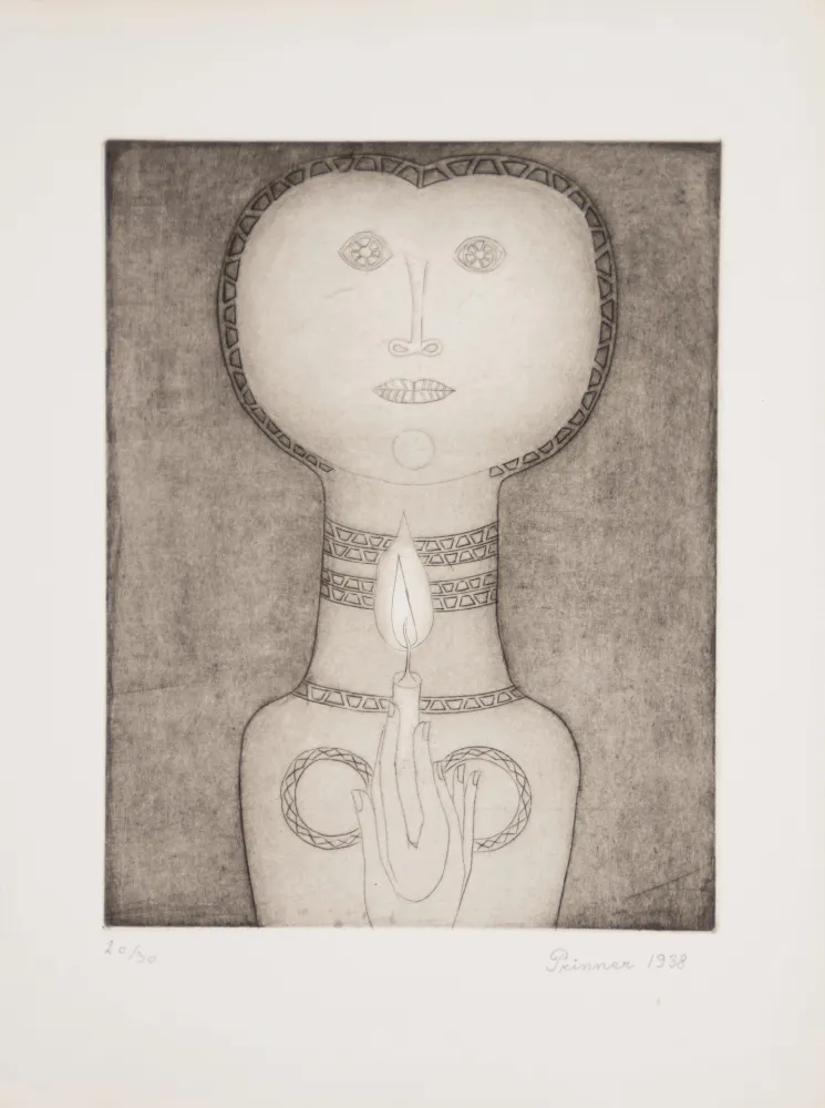 Água-Forte Prinner - Femme à la Bougie.